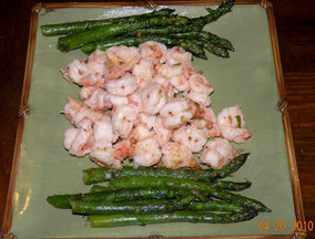 Lucy’s Garlic Sauteed Prawns with Asparagus