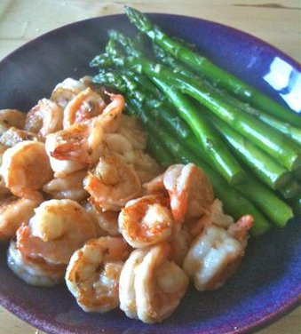 Lucy’s Garlic Sauteed Prawns with Asparagus