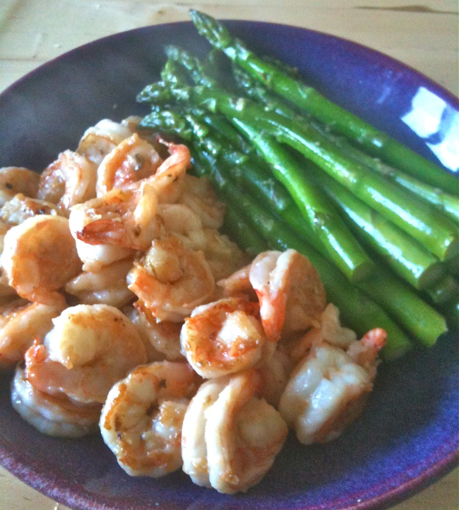 Lucy’s Garlic Sauteed Prawns with Asparagus