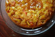 Rhubarb Ginger Downside-Up Oatmeal Cake