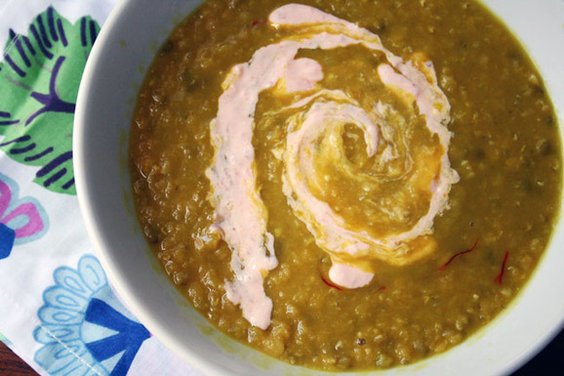 Red Lentil Soup with Harissa Yogurt