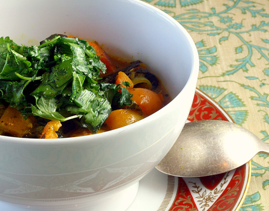 Spring Vegetable Curry with Ramp Cilantro Chutney