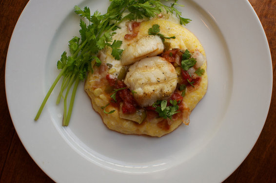 Grilled Scallops, Composed For A Dinner Party