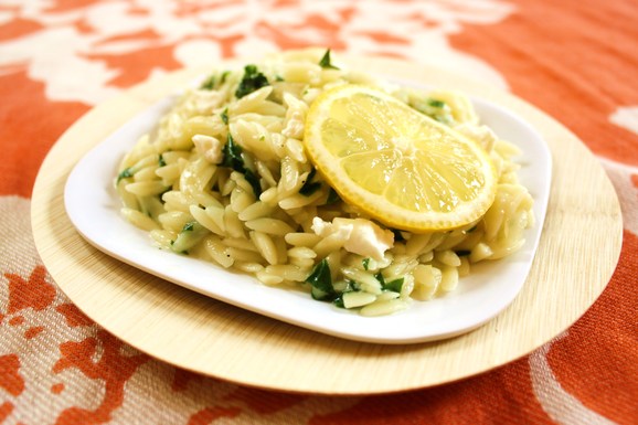 Orzo_risotto_with_spring_ramps_lemon_zest_goat_cheese