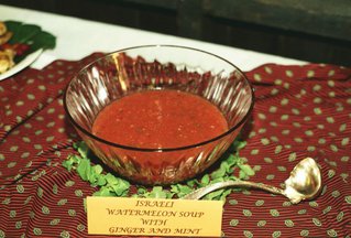 Israeli Watermelon Soup with Ginger and Mint