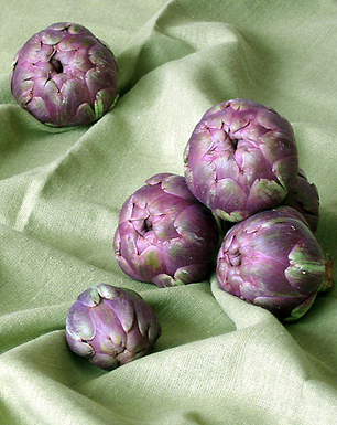 Baby Purple Artichokes Fried in Olive Oil