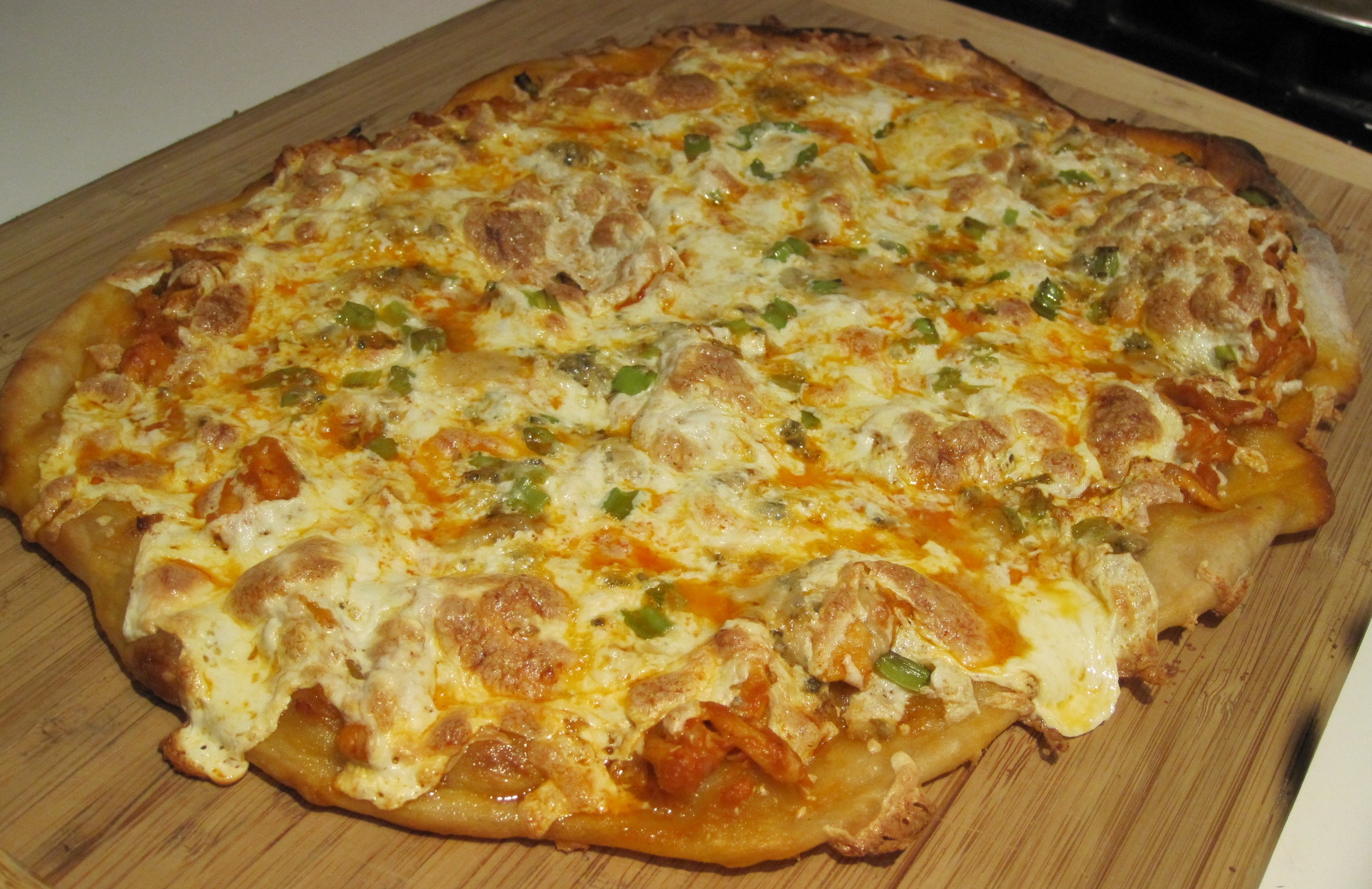 Thin Crust Buffalo Chicken Pizza
