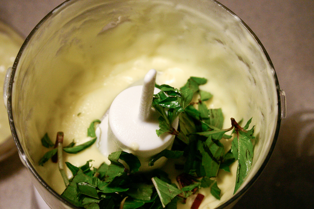 Steamed Artichokes with Eggless Basil Mayonnaise Dip