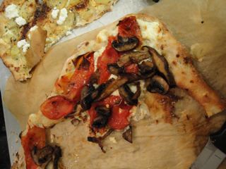 White Pizza with Slow Roasted Tomatoes and Mushrooms