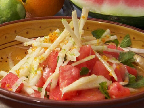 Watermelon, jicama, and feta salad with a honey vinaigrette