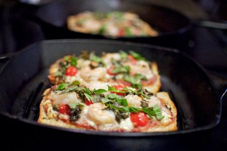 Lazy Greek Pizza with Shrimp