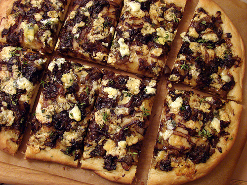 Balsamic Caramelized Onion and Blue Cheese Pizza