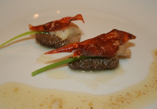 Fresh Morels with Soft Shell Crab and Crispy Carapace