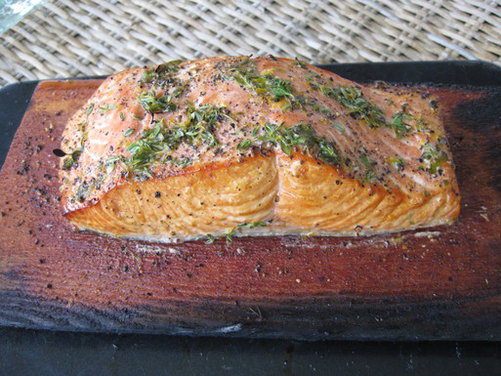 Wine and Honey Salmon (on yet another cedar plank)