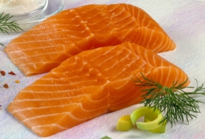 Maple mustard salmon with marinated leeks