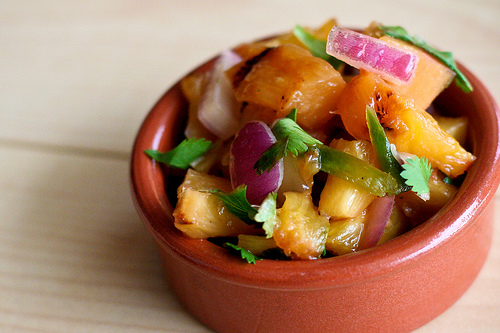 Salmon with Grilled Pineapple Salsa