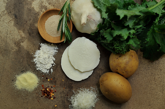 Broccoli Rabe, Potato and Rosemary Pizza