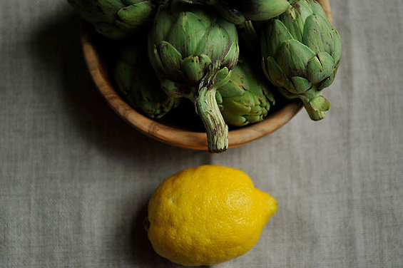 Baby Purple Artichokes Fried in Olive Oil