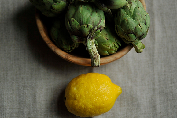 Baby Purple Artichokes Fried in Olive Oil