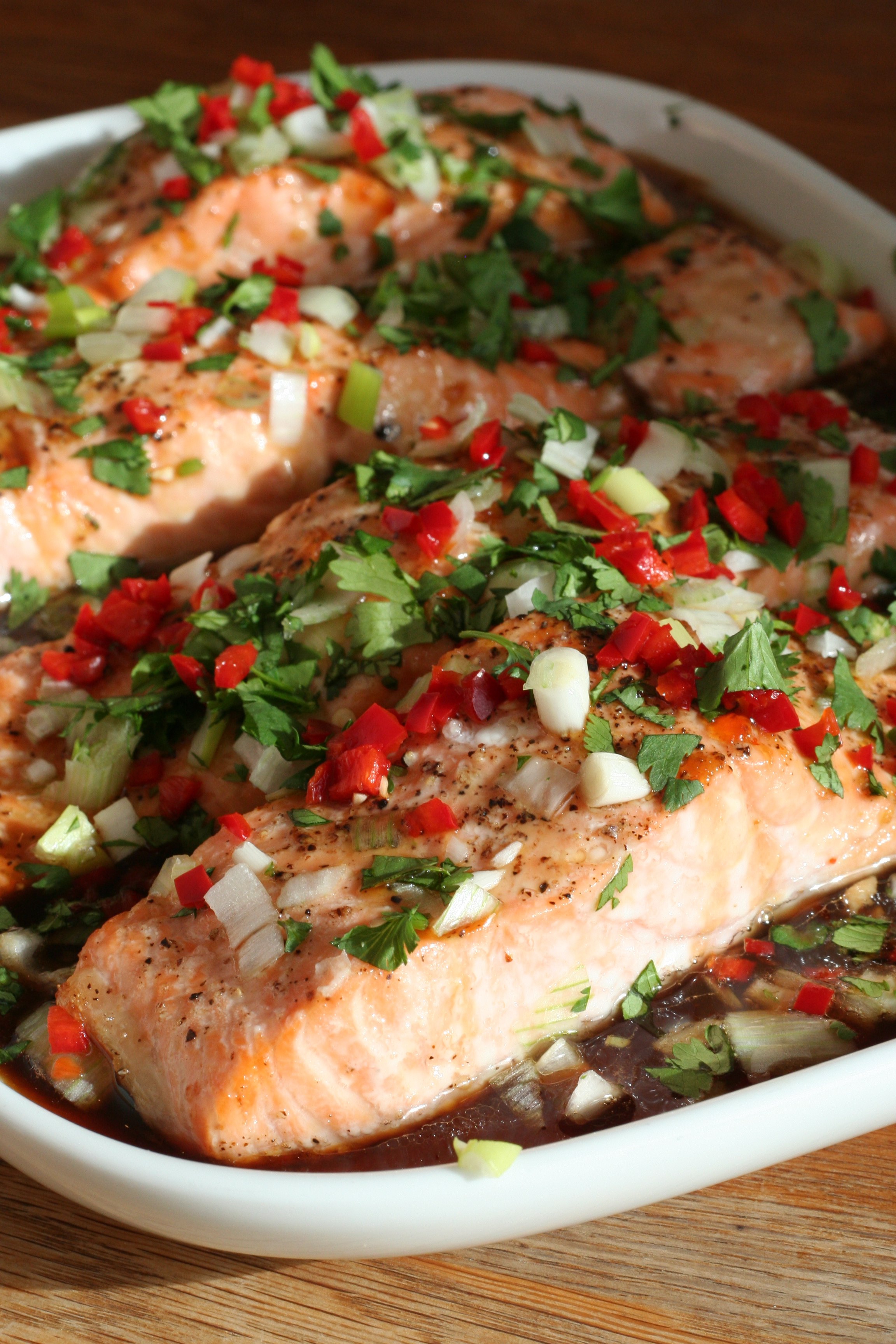 Roasted Salmon with a Cheat's Vietnamese Caramel Sauce