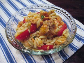 Tea Poached Salmon and Orzo Salad