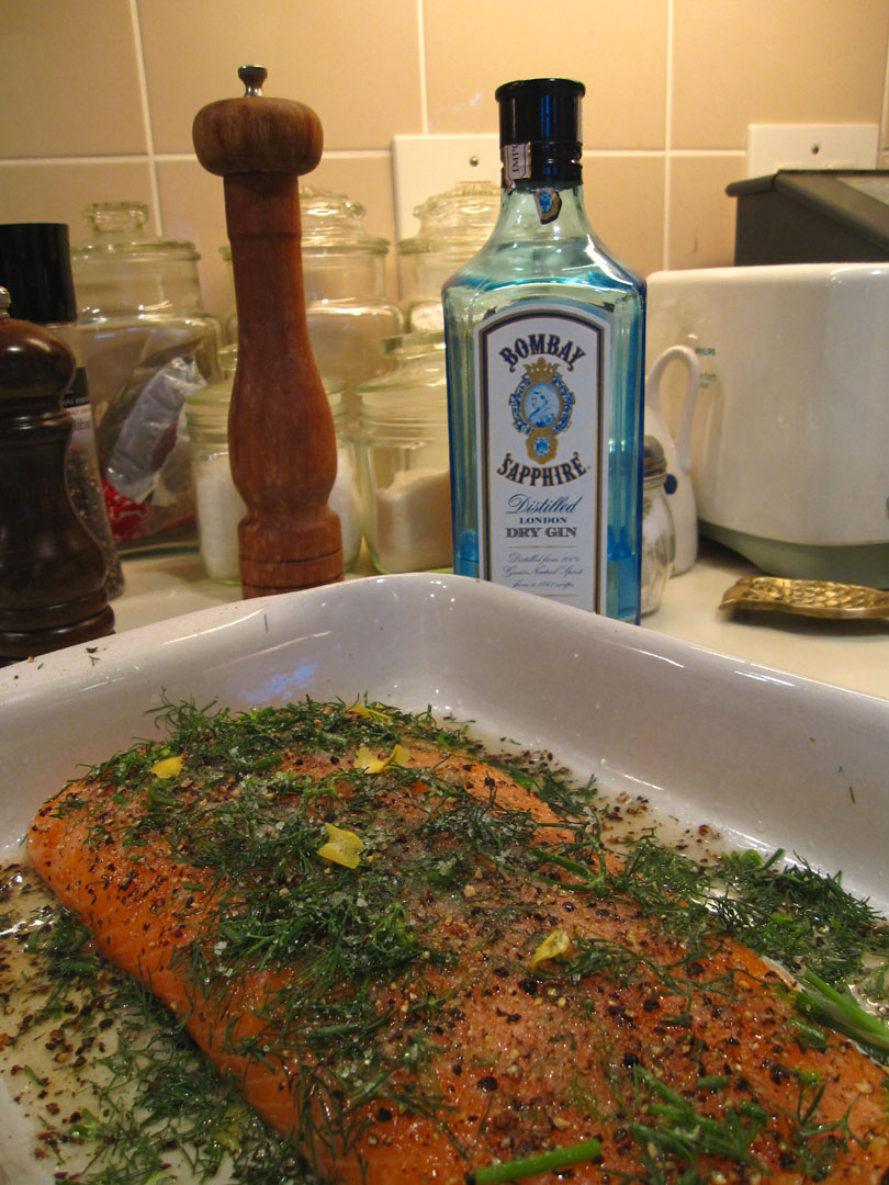 Bombay Sapphire gravlax