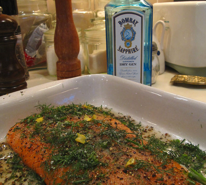 Bombay Sapphire gravlax