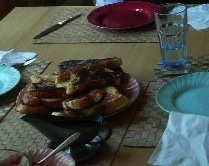 Cardamom French Toast with Maple-Pear Compote and Creme Fraiche