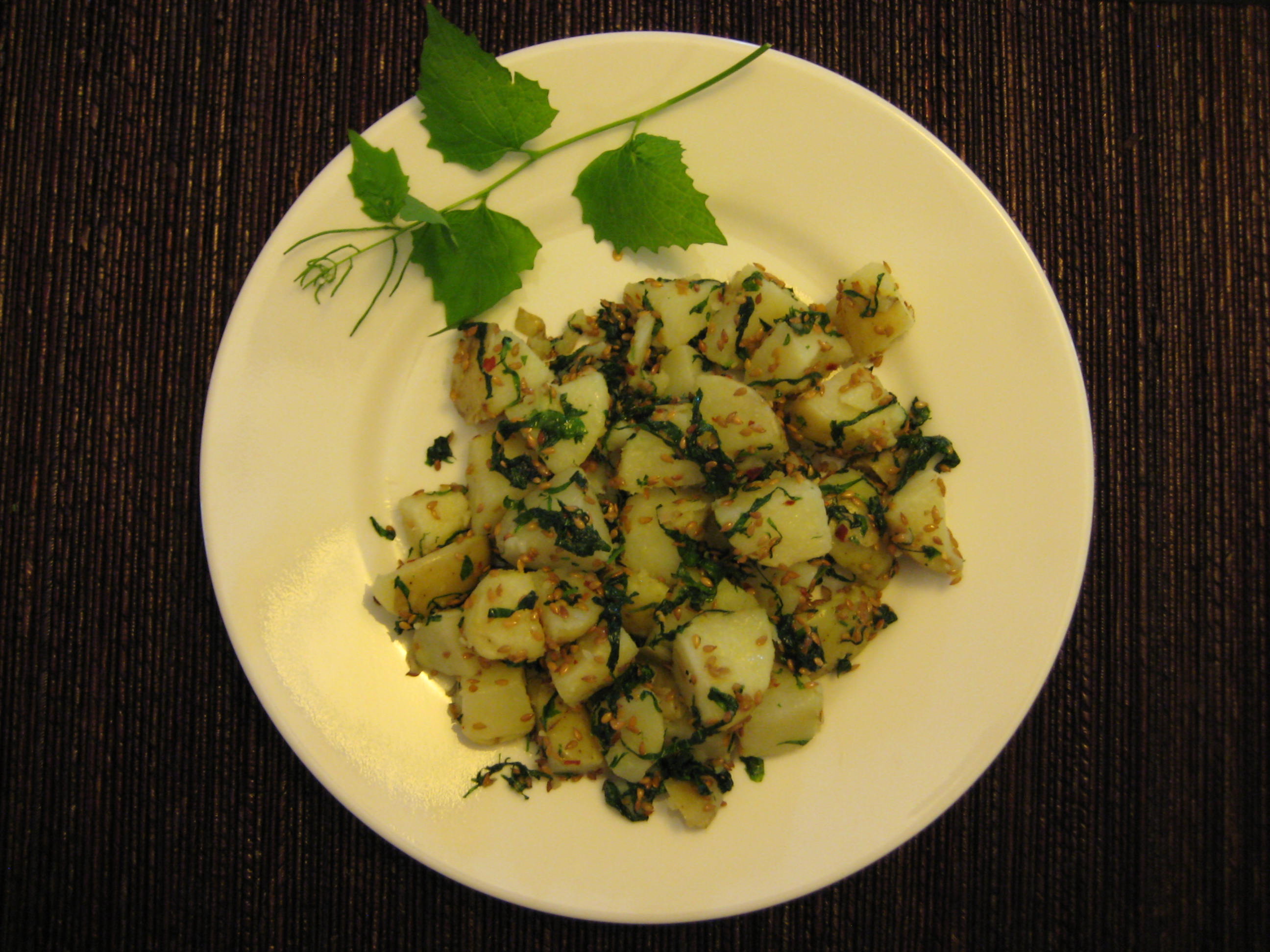 Garlic Mustard Potato Salad