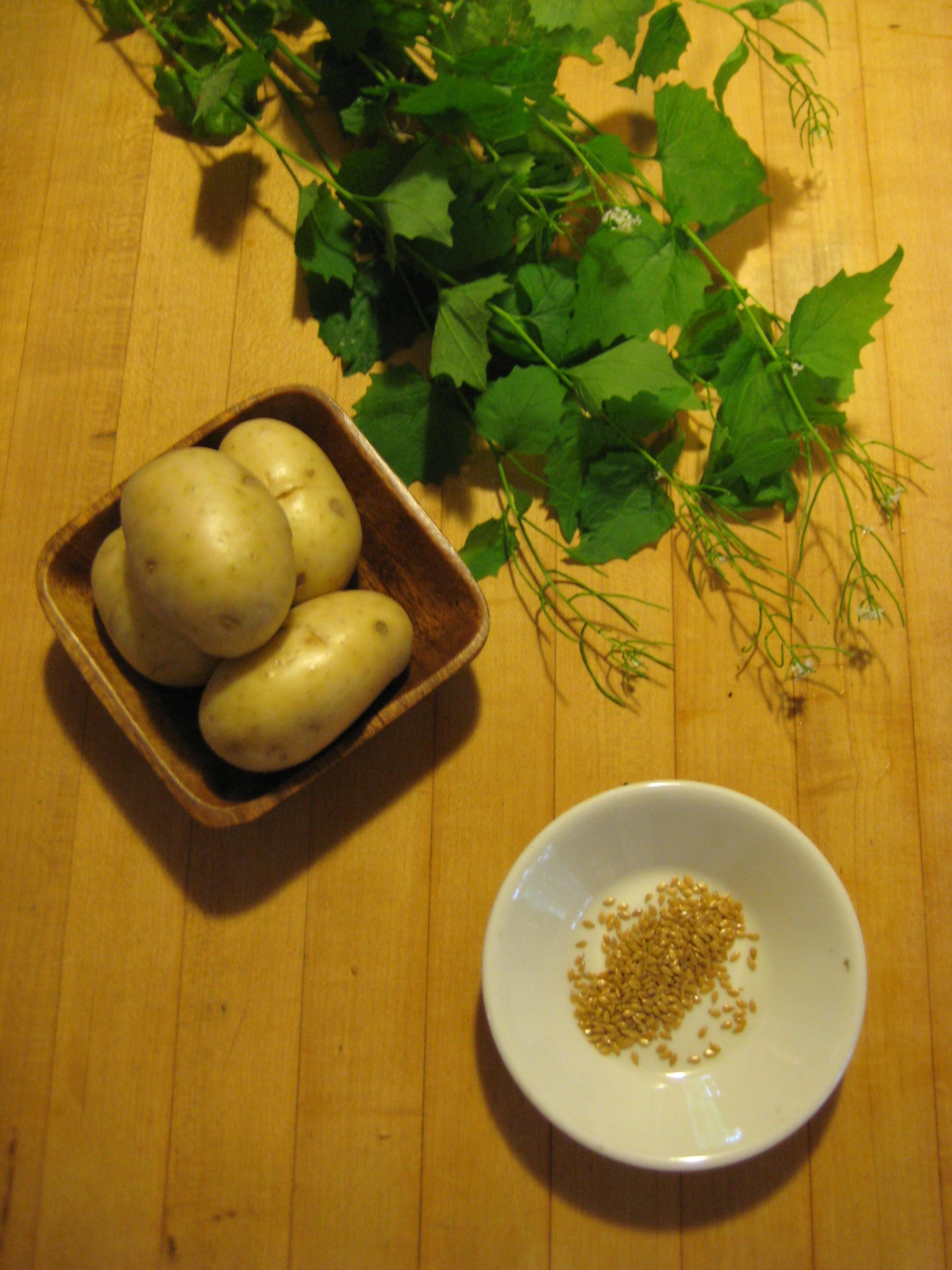 Garlic Mustard Potato Salad