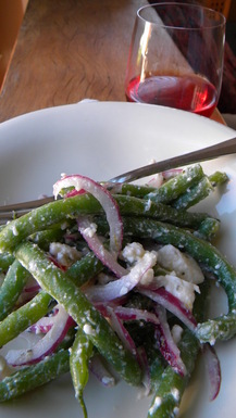 Lemony Green Bean Salad with Feta, Red Onion, and Marjoram
