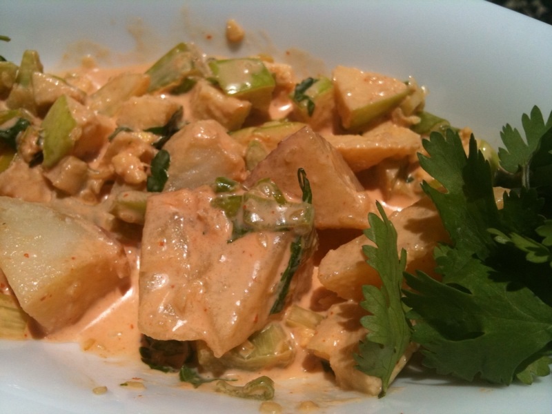 Red Potato Salad with Sriracha and Vinegar-Marinated Celery