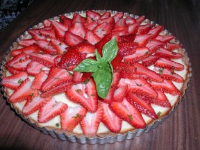 Sherry Basil Strawberry Tart