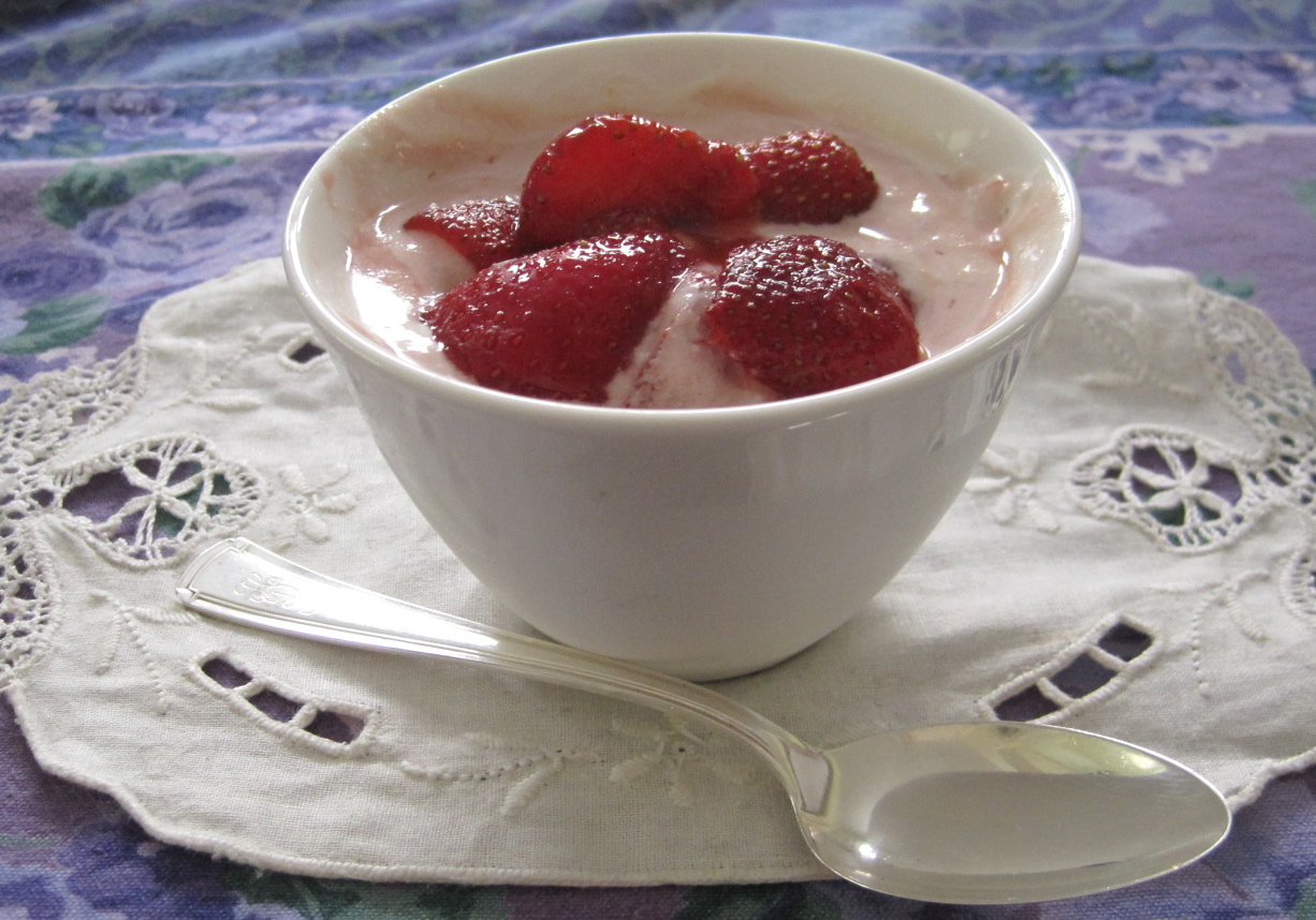 Fresh Strawberries in a Pink Cloud