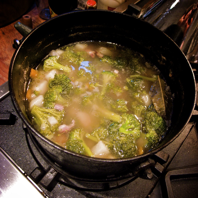 Potato and broccoli soup (that doesn't look like baby food)