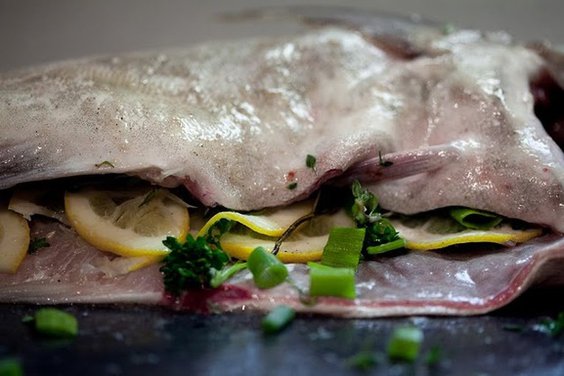 Grilled Haddock Stuffed with Lemon and Herbs