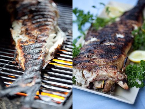 Grilled Haddock Stuffed with Lemon and Herbs
