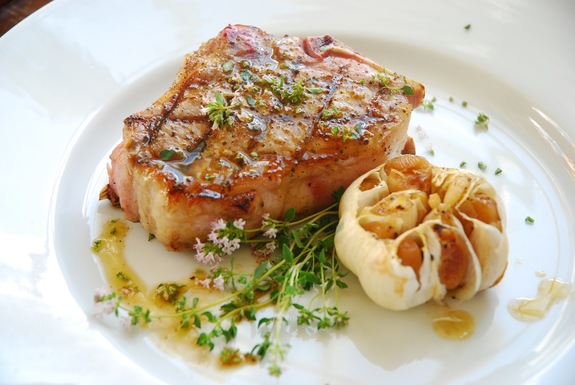 Veal Chops Lombatina with Roasted Garlic