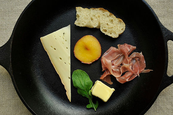 Prosciutto, Nectarine and Fontina Panini on Rosemary Focaccia