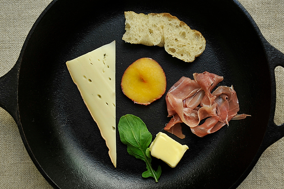 Prosciutto, Nectarine and Fontina Panini on Rosemary Focaccia