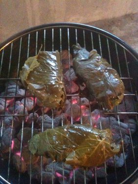 Fish Parcels Wrapped in Grape Leaves