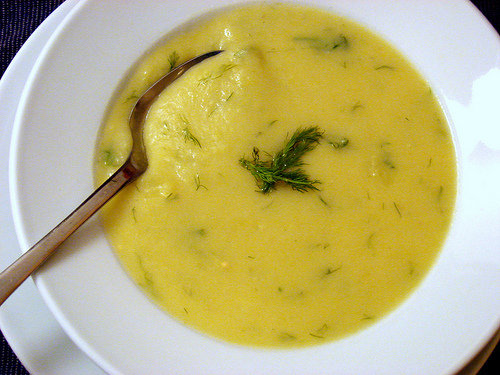 Potato-Leek Soup with Cheddar and Dill