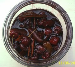 Red wine-poached cherries