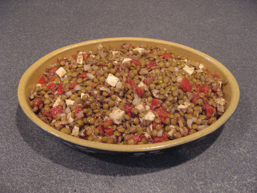 Lentil Salad with Smoked Mozzarella and Walnuts