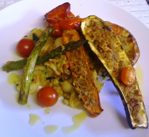 Baked Vegetables stuffed with Mozzarella and Breadcrumbs