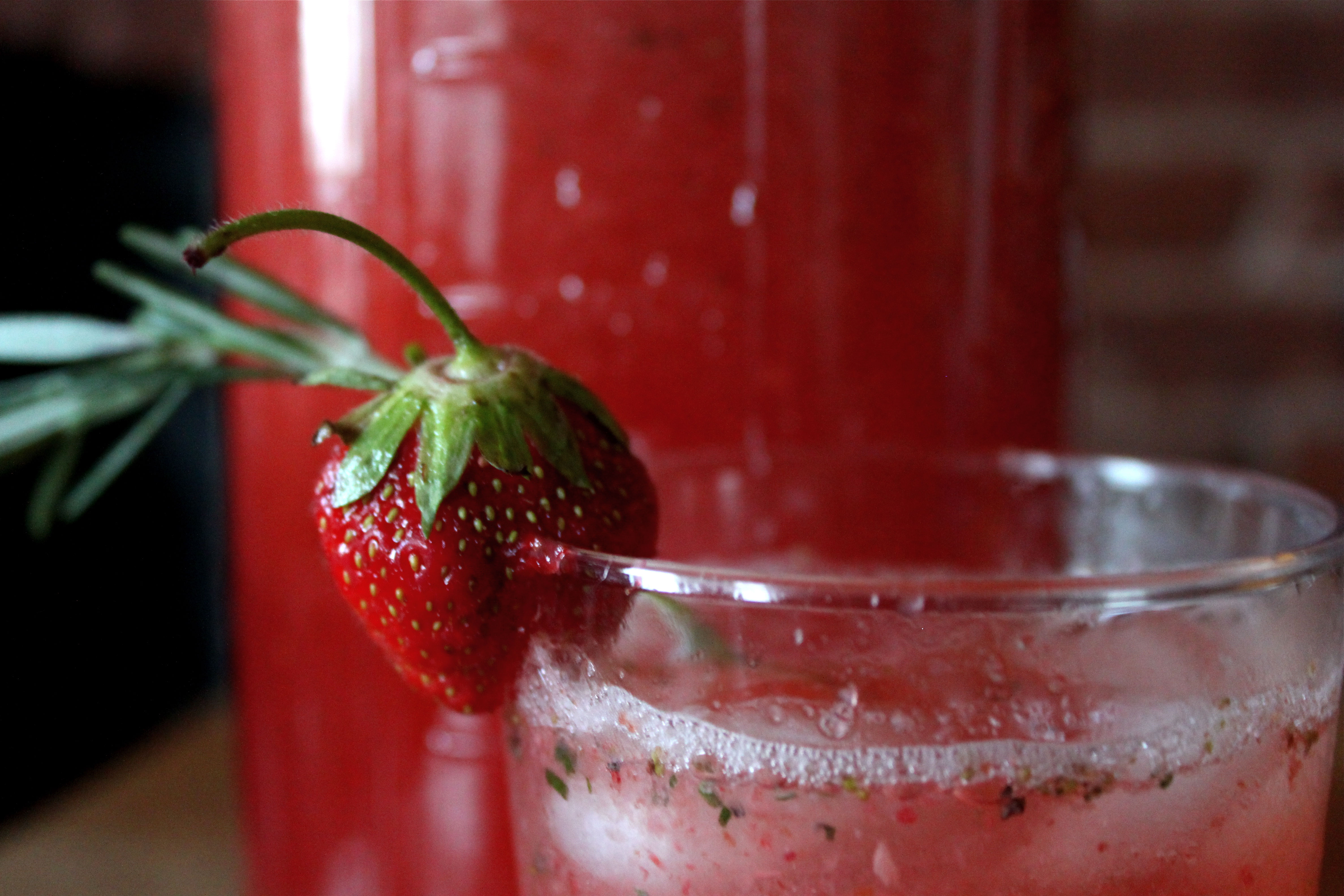 Strawberry and Rosemary Agua Fresca