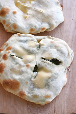 Turkish flatbread with fresh mozzarella and za-atar greens