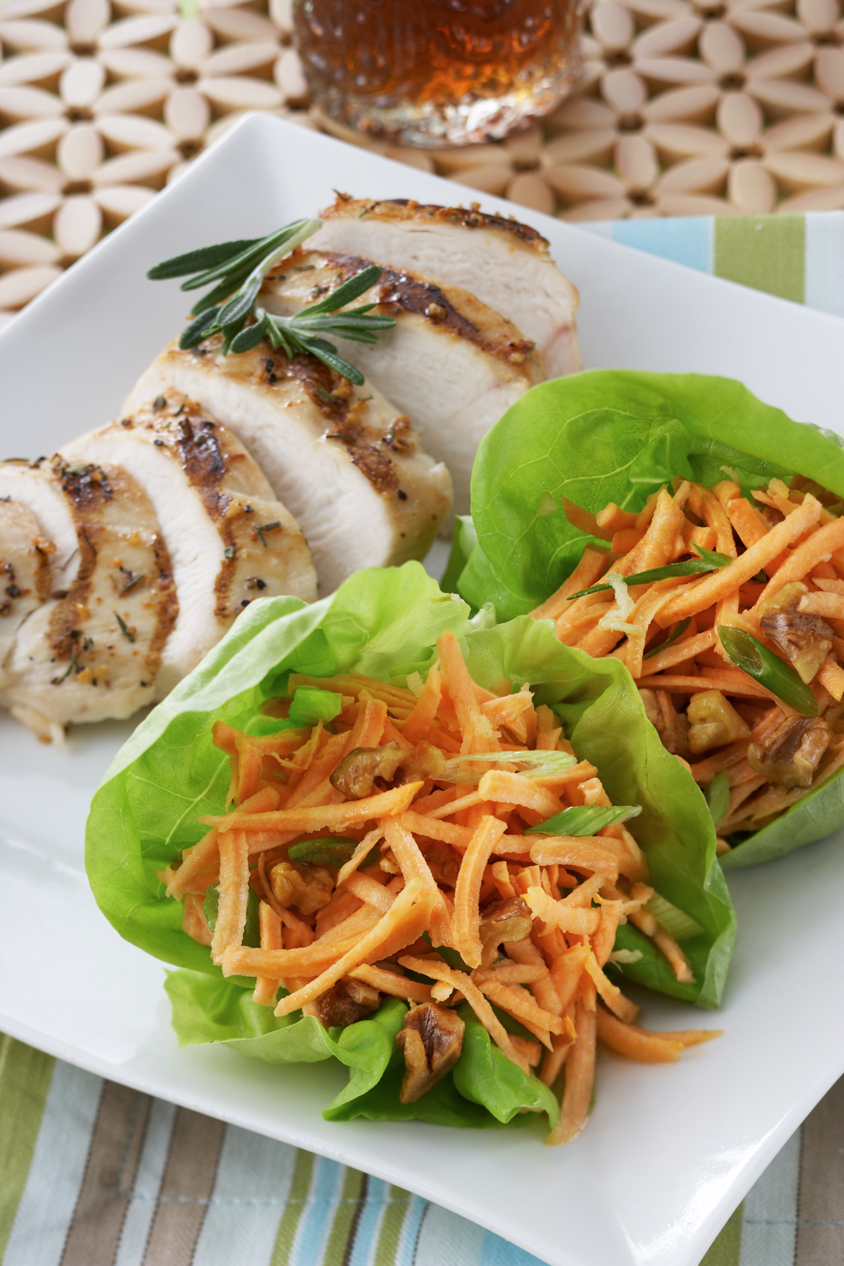 Sweet Potato and Ginger Slaw in Lettuce Cups