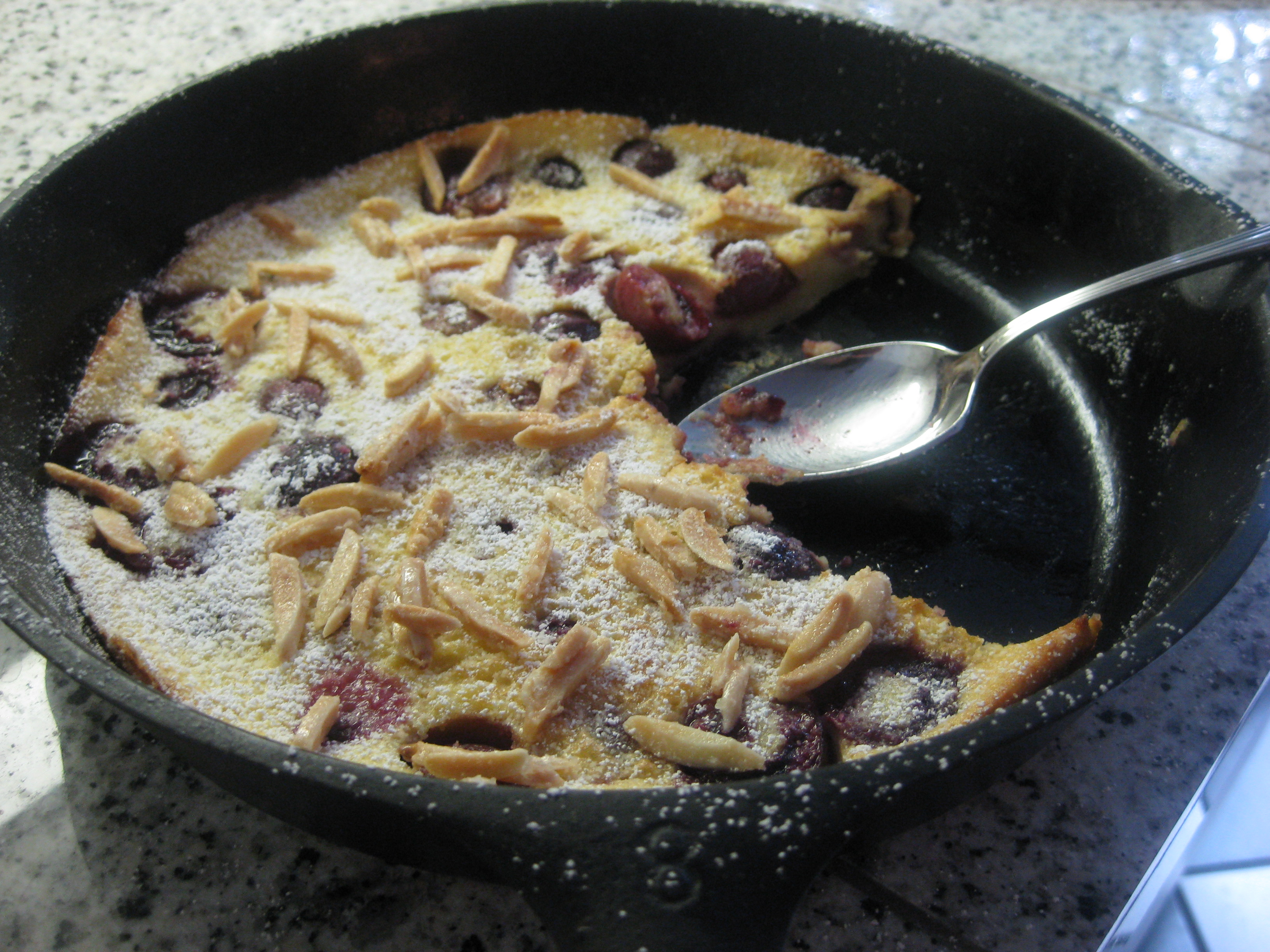 Cherry and almond clafoutis