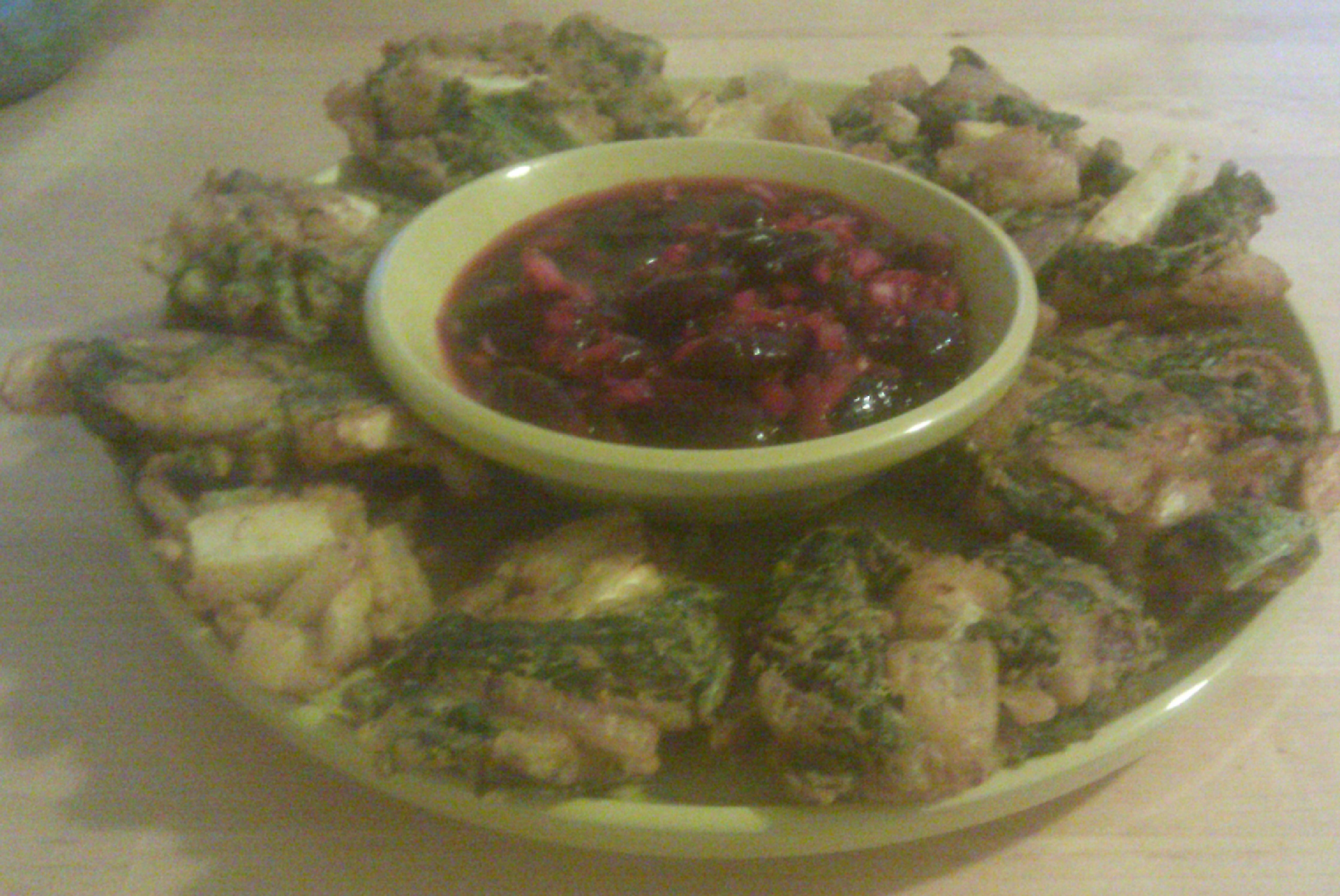 Vegetable Pakoras with Cherry Chutney